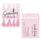 Trendy Retro Pink Hair Stylist Salon Chic Modern