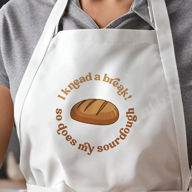 Trendy Retro Sourdough Bread Baker Funny Joke Long Apron (Modern funny sourdough bread enthusiast apron - the perfect gift for a baker *mockup is Ai generated)