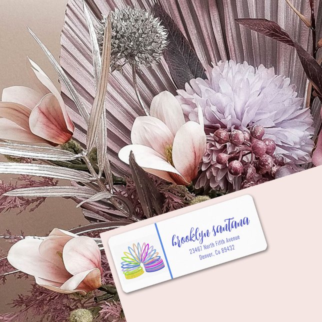 Trendy Retro Spring Toy Return Address Label (Creator Uploaded)