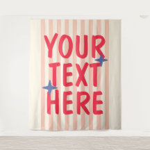Trendy Retro Striped Typographic Custom Text