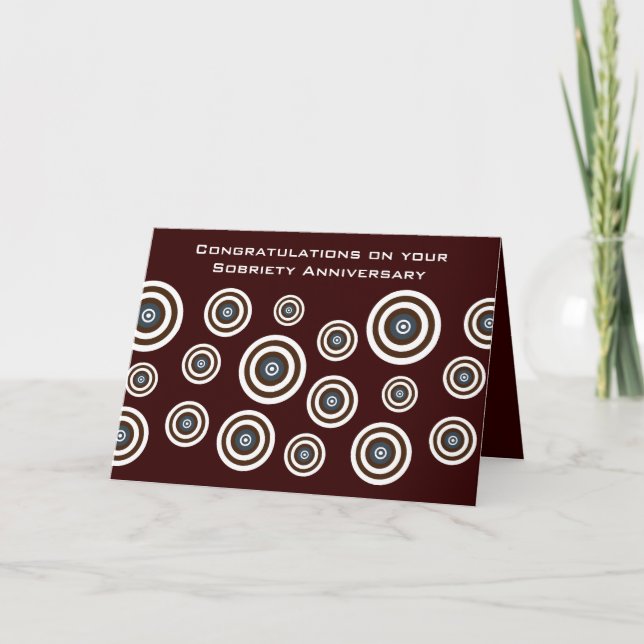 Trendy Retro Targets Sobriety Greeting Card (Front)