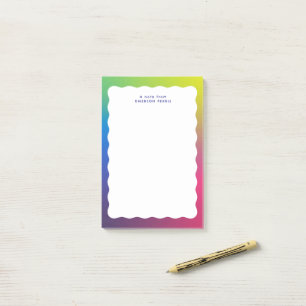 Trendy retro wavy edge colourful post-it notes