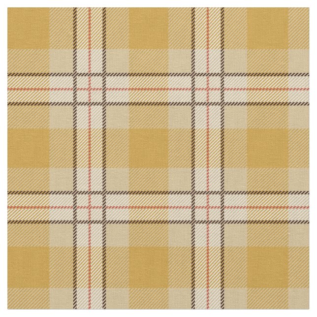 Trendy retro yellow plaid scottish practical colou fabric (Close Up)