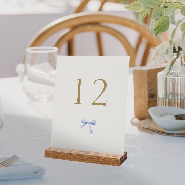 Trendy Ribbon Wedding Table Number  Acrylic Sign (Creator Uploaded)