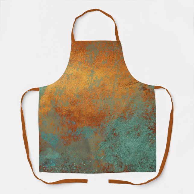 Trendy Rich Copper Patina Metallic Apron (Front)
