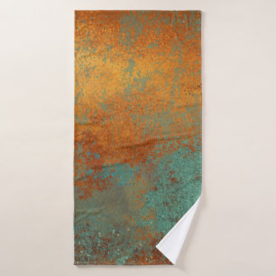 Trendy Rich Copper Patina Metallic Bath Towel Set