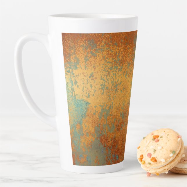 Trendy Rich Copper Patina Metallic Latte Mug (In Situ)