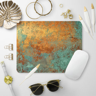 Trendy Rich Copper Patina Metallic Mouse Pad