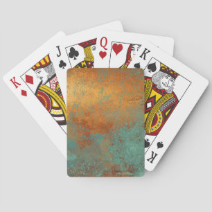 Trendy Rich Copper Patina Metallic Playing Cards