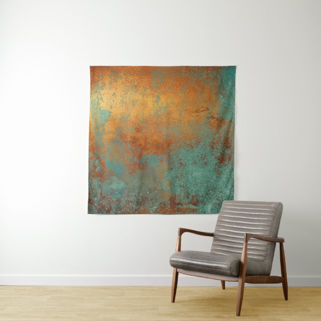 Trendy Rich Copper Patina Metallic Tapestry (In Situ)