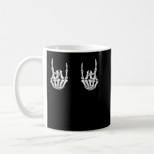 Trendy Rocker Skeleton Hand Rock On Funny Hallowee Coffee Mug