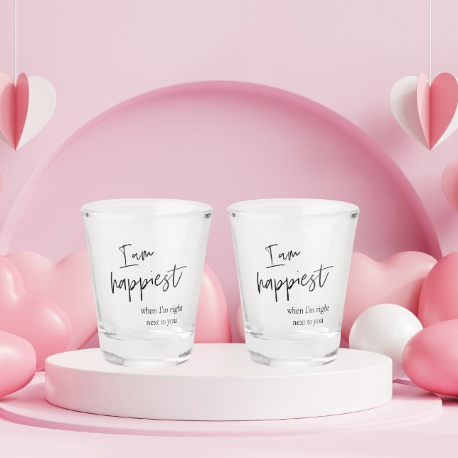 Trendy Romantic Black Quote Gift Shot Glass (Creator Uploaded)