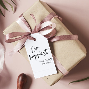 Trendy Romantic Black Quote Gift Tags