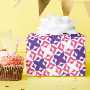 Trendy Romantic Joyful Geometric Kids Birthday Wrapping Paper