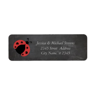 Trendy romantic ladybug chalkboard return address label