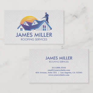 Trendy Roof Cleaning Repair Construction Gutter    Business Card
