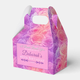 Trendy Rose Birthday Favour Box For Dessert Table