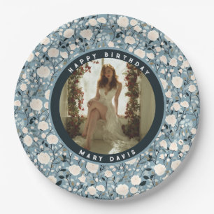 Trendy Rose Flower Teen Birthday Paper Plate