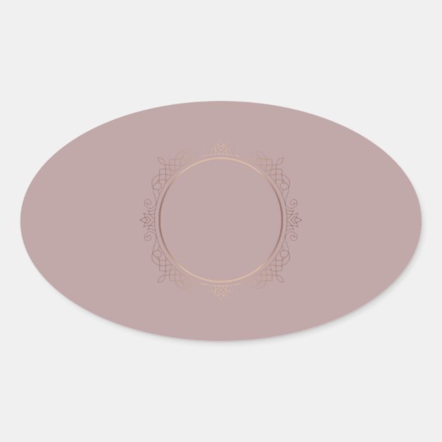 Trendy Rose Gold Add Your Text Blank Template Oval Sticker (Front)