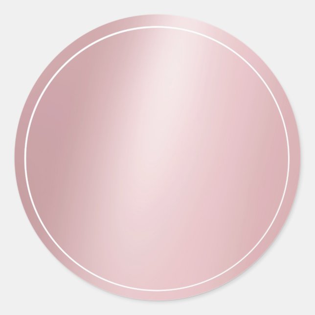 Trendy Rose Gold Blank Elegant Modern Template Classic Round Sticker (Front)