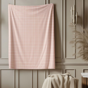 Trendy Rose Gold Check Blanket for Chic Spaces