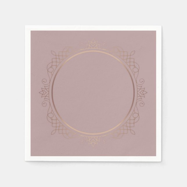 Trendy Rose Gold Custom Blank Template Elegant Napkin (Front)