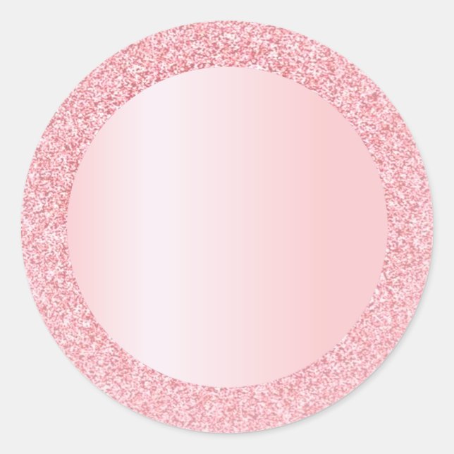 Trendy Rose Gold Glitter Blank Template Add Text Classic Round Sticker (Front)