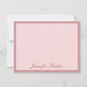 Trendy Rose Gold Glitter Calligraphed Professional Card