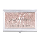 Trendy Rose Gold Glitter Makeup Artist Hair Salon