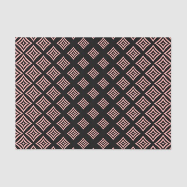 Trendy Rose Gold Glitter Rhomboid Pattern Tissue Paper (Front)
