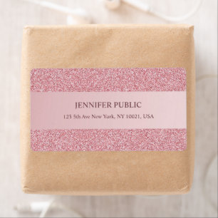 Trendy Rose Gold Glitter Template Elegant Shipping