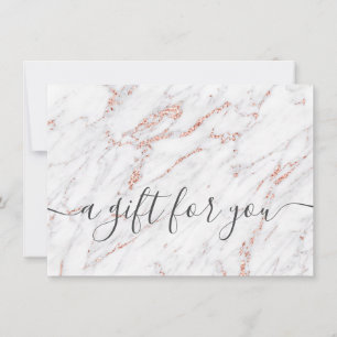 Trendy rose gold marble elegant gift certificate