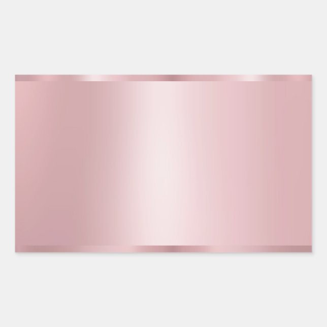 Trendy Rose Gold Modern Elegant Blank Template Rectangular Sticker (Front)