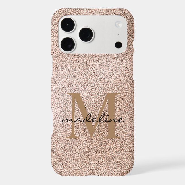 Trendy Rose Gold Oriental Elegant Monogram (Back)