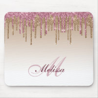 trendy rose gold purple glitter drips