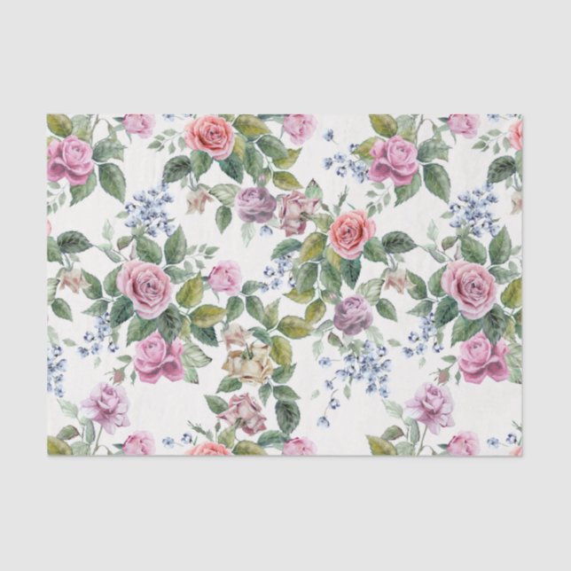 trendy,roses,pattern,shabby chic,elegant,girly,bea tissue paper (Front)