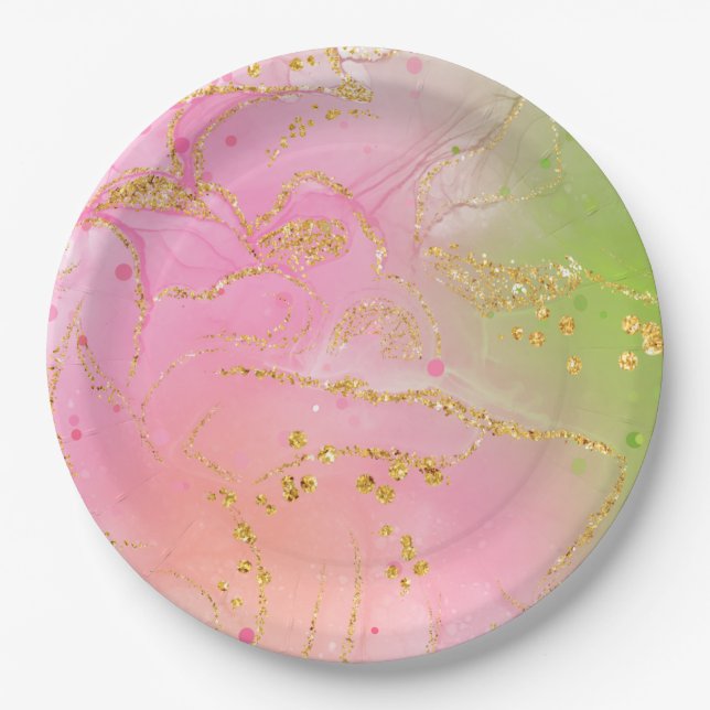 Trendy Round Paper Plates for Modern Celebrations (Front)