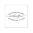 Trendy Round Typography Family Name Return Address