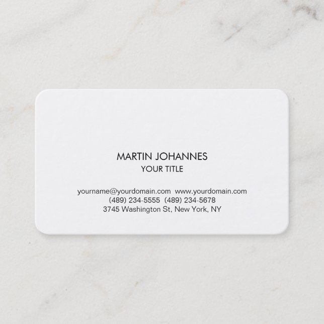 Trendy Rounded Corner Black White Business Card (Front)