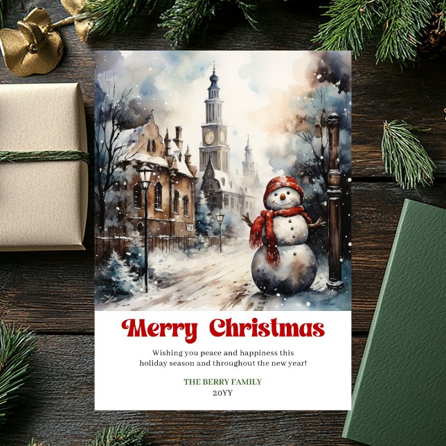Trendy rustic Christmas scene bold playful holiday (Trendy rustic Christmas scene bold playful holiday card)