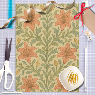 Trendy rustic lily chintz William Morris pattern Tissue Paper