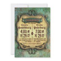 Trendy Rustic Patina Wedding Invite