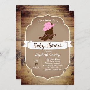 Trendy Rustic Western Cowgirl Boots Invitation