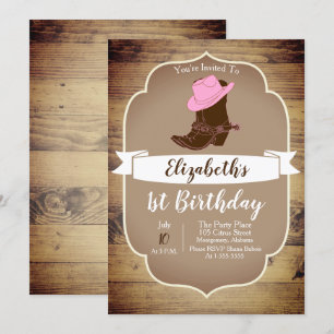 Trendy Rustic Western Cowgirl Boots Invitation