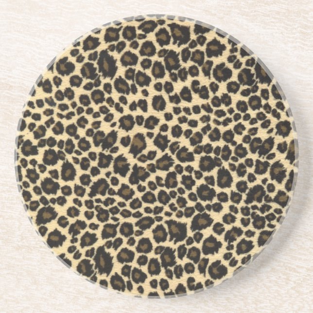 Trendy Safari Leopard Print Coaster (Front)