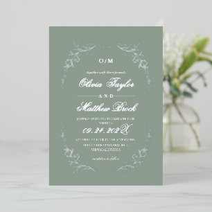 Trendy Sage Green French Floral Wedding