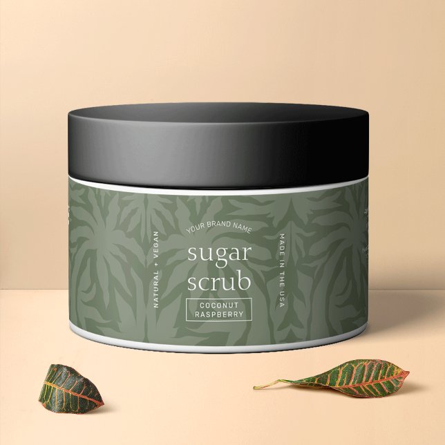 Trendy Sage Green Skincare Jar Waterproof Label (Modern sage green cosmetic jar waterproof label with elegant fonts and minimal layout)