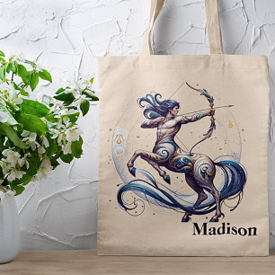 Trendy Sagittarius Watercolor Zodiac Design Tote Bag