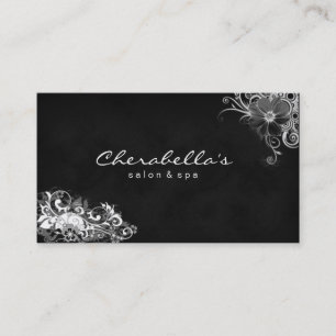 Trendy Salon Spa Floral Business Card White