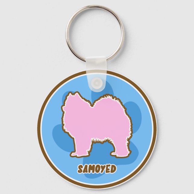 Trendy Samoyed Key Ring (Front)